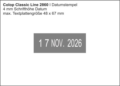 Colop Classic Line 2860 TBS  | Datumstempel + Text
