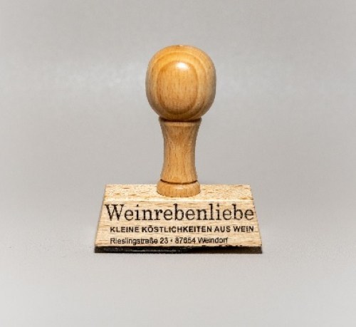 Holzstempel + 1 Stempelkissen | Stempel für Handwerk & Gewerbe